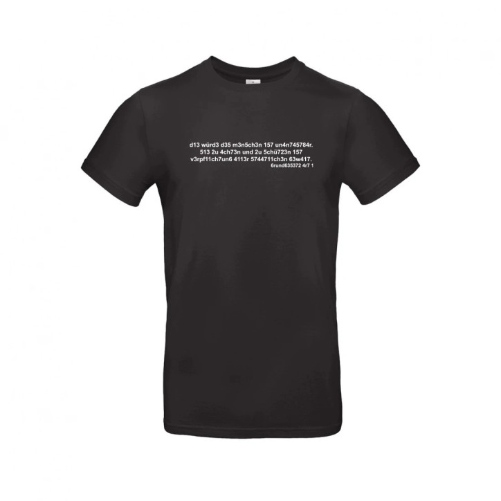 Jubiläums-T-Shirt Grundgesetz GG Leet Art. 1